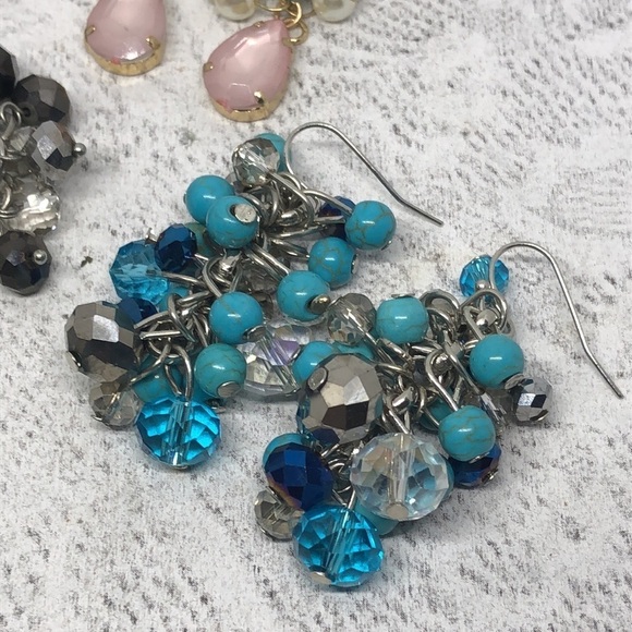 Bundle lot 4 boho style cluster beaded earrings - Picture 2 of 5